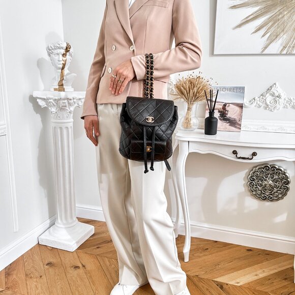 Authentic Chanel Backpack Matelasse Daypack Brown Leather Duma B0879 - Picture 3 of 16